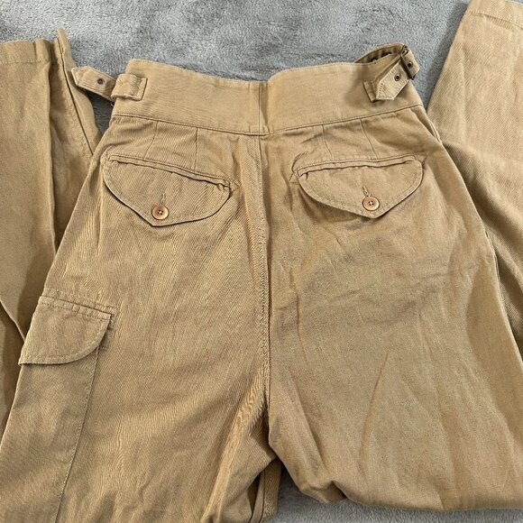 Banana Republic Khakis High Rise Pleated Wide Straight Leg Pants 2 Cargo Linen - Picture 9 of 9